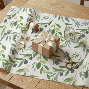 Papel De Regalo Patrón de olivo de campo francés
