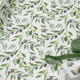 Papel De Regalo Patrón de olivo de campo francés