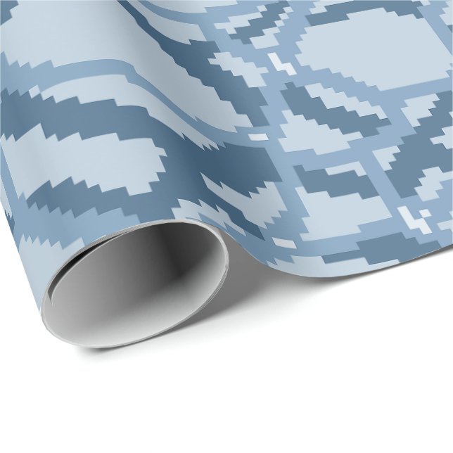 Papel De Regalo Patrón de onda de agua pixelada (Esquina del rollo)