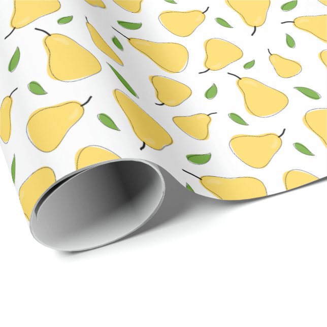 Papel De Regalo Patrón de oreja amarillo mate (Esquina del rollo)