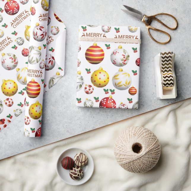 Papel De Regalo Patrón de ornamento-globo-navidad (Artesanía)