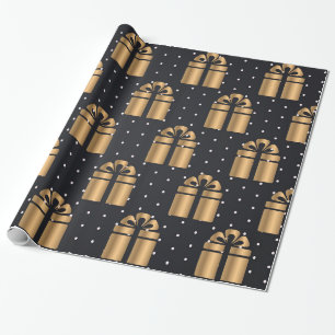 Papel De Regalo Patrón de oro de Navidades de lujo