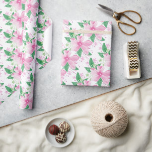 Papel De Regalo Patrón de orquídea rosa floral
