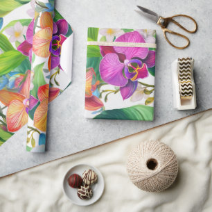 Papel De Regalo Patrón de orquídea tropical
