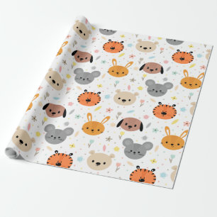 Papel De Regalo Patrón de oso de conejo de tigre animal