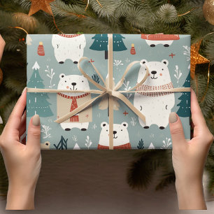 Papel De Regalo Patrón de oso de navidades
