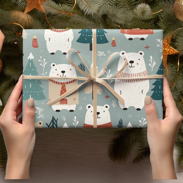 Papel De Regalo Patrón de oso de navidades (Subido por el creador)