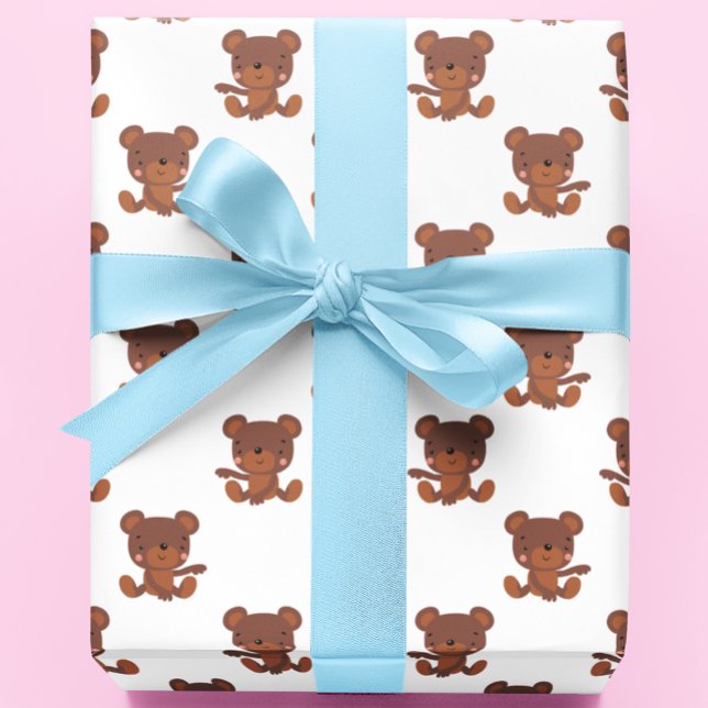 Papel De Regalo Patrón de oso de peluche para bebés (Subido por el creador)