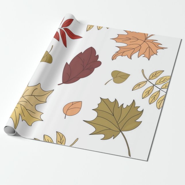 Papel De Regalo Patrón de otoño (Desenrollado)