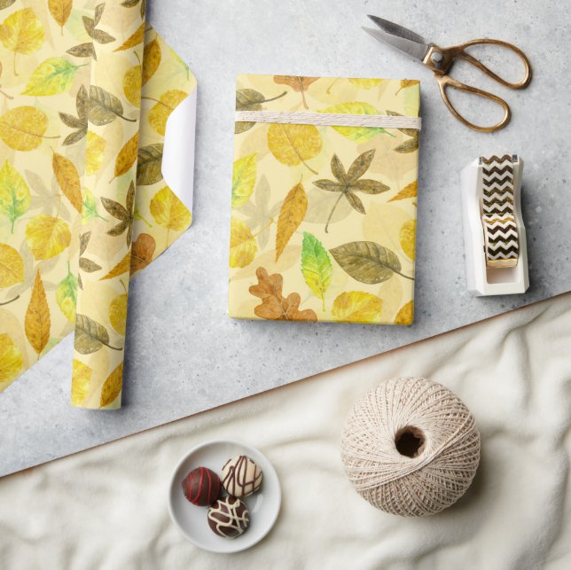 Papel De Regalo Patrón de otoño acuarela 2 (Artesanía)