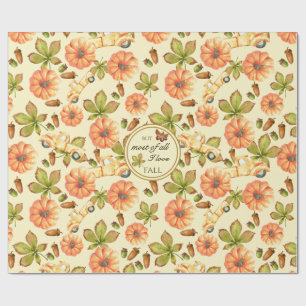 Papel De Regalo Patrón de otoño de cosecha de color de agua