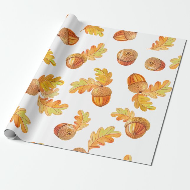 Papel De Regalo patrón de otoño sin soldadura con hojas de roble c (Desenrollado)