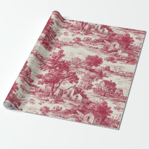 Papel De Regalo Patrón de paisaje pastoral de toile carmesí