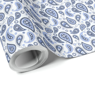 Papel De Regalo Patrón de paisley azul