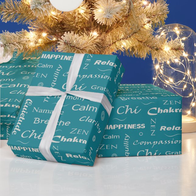 Papel De Regalo Patrón de Palabras de Mindfulness (Vacaciones)