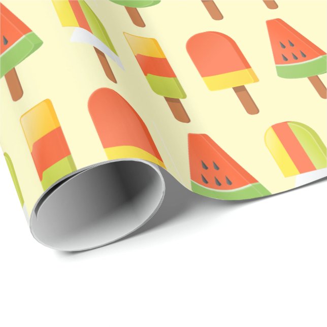 Papel De Regalo Patrón de Paletas de Verano (Esquina del rollo)