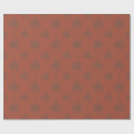 Papel De Regalo Patrón de palmera tropical minimalista en terracot