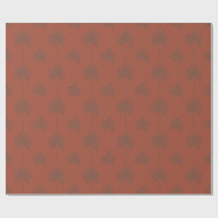 Papel De Regalo Patrón de palmera tropical minimalista en terracot