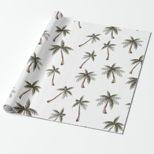 Papel De Regalo Patrón de palmeras sin foco, regalo de verano