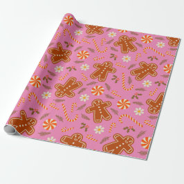 Papel De Regalo Patrón de pan de jengibre y de caramelo
