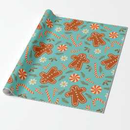 Papel De Regalo Patrón de pan de jengibre y de caramelo
