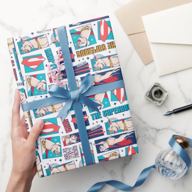 Papel De Regalo Patrón de panel cómico de Krypto (Regalar)