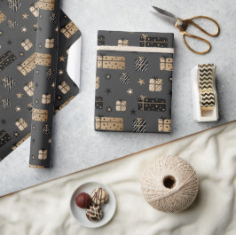 Papel De Regalo Patrón de paquetes de Navidades escandinavos de or