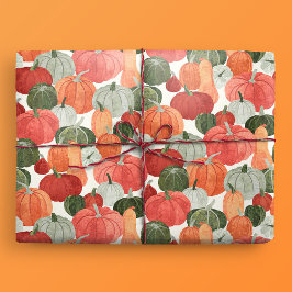 Papel De Regalo Patrón de parche de calabaza ilustrado