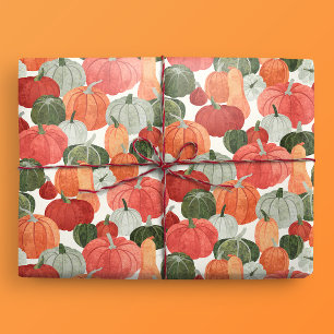 Papel De Regalo Patrón de parche de calabaza ilustrado