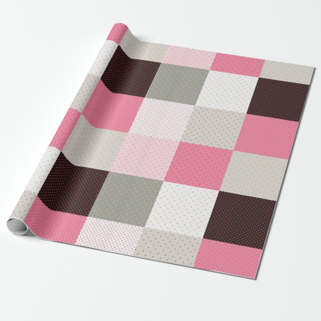 Papel De Regalo Patrón de parches a cuadros (Desenrollado)