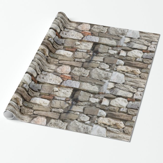 Papel De Regalo Patrón de pared de piedra de escombro (Desenrollado)