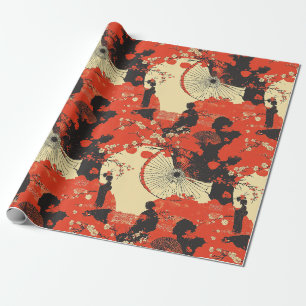 Papel De Regalo Patrón de pareja de kimono romántico Sakura (5)