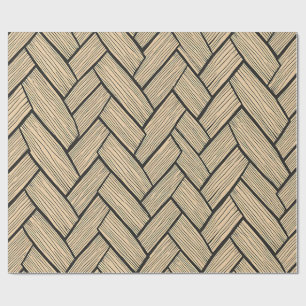 Papel De Regalo Patrón de parquet de madera en espina de arenque