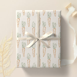 Papel De Regalo Patrón de Pascua Neutral Zanahoria Jardín de Prima