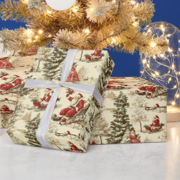 Papel De Regalo Patrón de paseo en trineo por el bosque de Santa V
