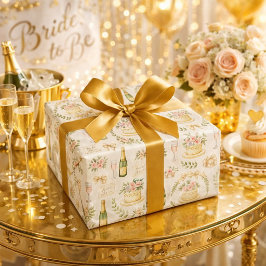 Papel De Regalo Patrón de pastel de Champagne para despedida de so