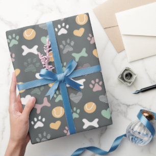 Papel De Regalo Patrón de Pata de Perro