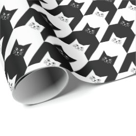 Papel De Regalo Patrón de patas de gallo negro y blanco