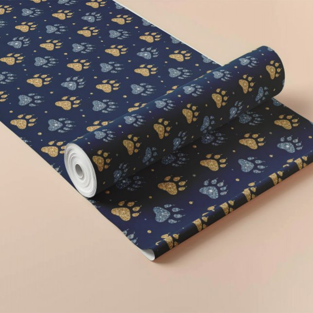 Papel De Regalo Patrón De Patas De Perro Purpurinoso Para Los Rega (Subido por el creador)