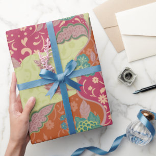 Papel De Regalo Patrón de patchwork colorido bohemio
