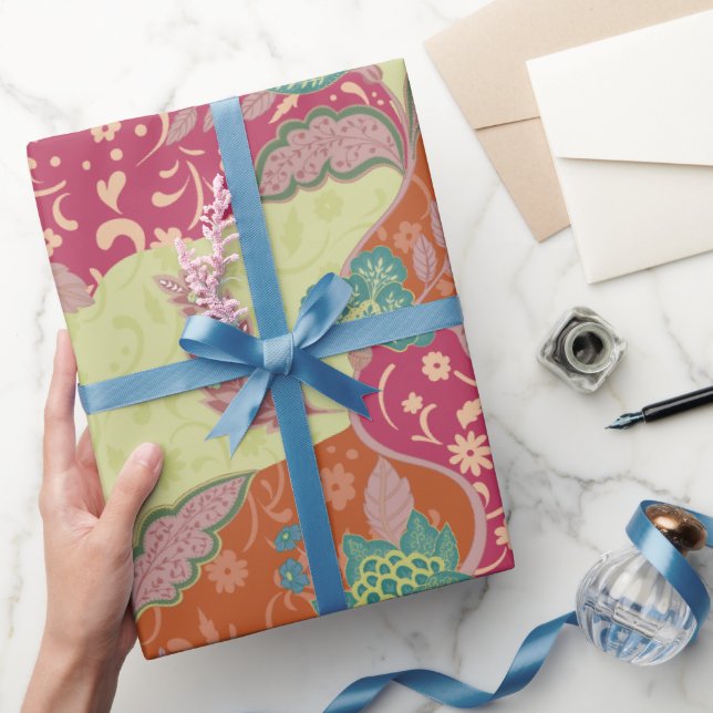 Papel De Regalo Patrón de patchwork colorido bohemio (Regalar)