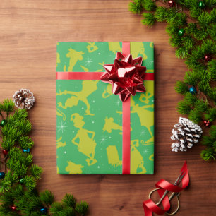Papel De Regalo Patrón de patinaje sobre hielo Green Grinch