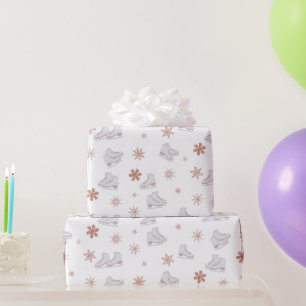 Papel De Regalo Patrón de patinaje sobre hielo Rubor Gold Skates