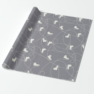 Papel De Regalo Patrón de patines de hielo de los Navidades - reg