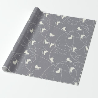 Papel De Regalo Patrón de patines de hielo de los Navidades - rega