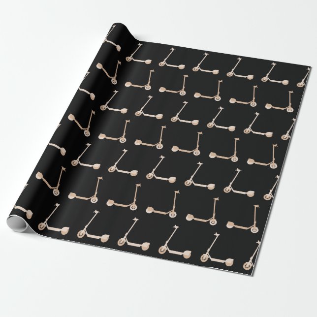 Papel De Regalo Patrón de patinete eléctrico (Desenrollado)