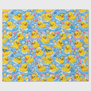 Papel De Regalo Patrón de patito de goma Kawaii con El acuático ju