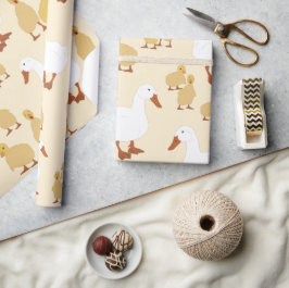 Papel De Regalo Patrón de pato materno y duchón bebé