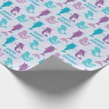 Patrón de peces de Silhouette Mermaids Aqua Fish
