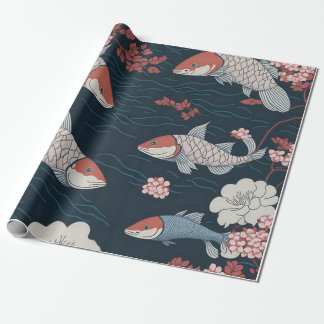 Papel De Regalo Patrón de peces Koi
